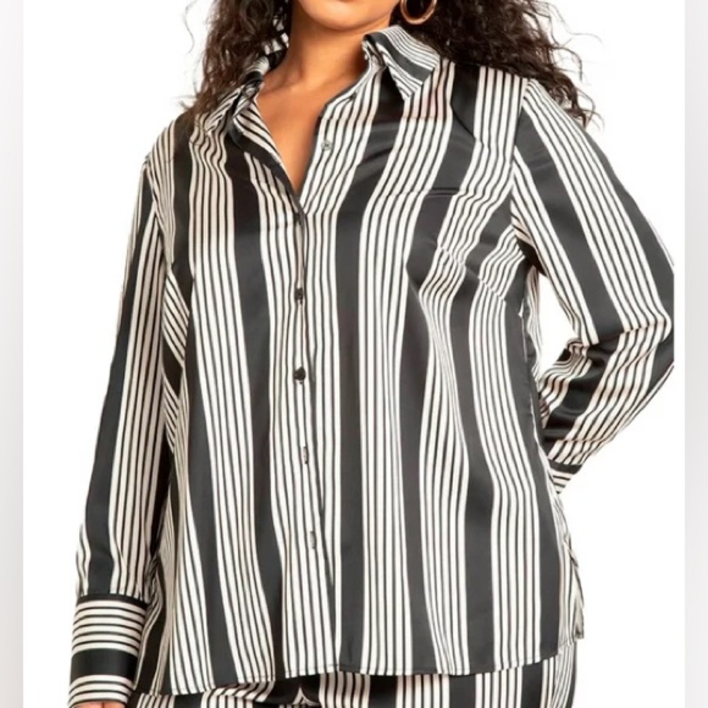 ELOQUII Stripe Blouse